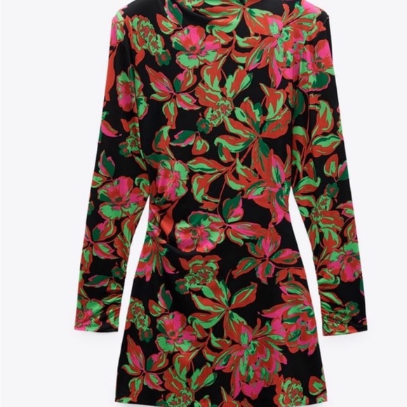 Zara floral draped mini dress - Picture 5 of 8